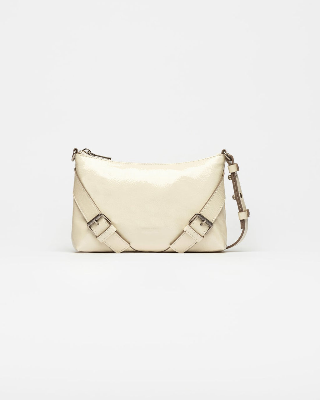 Mini bag Pocket en cuero charol arrugado