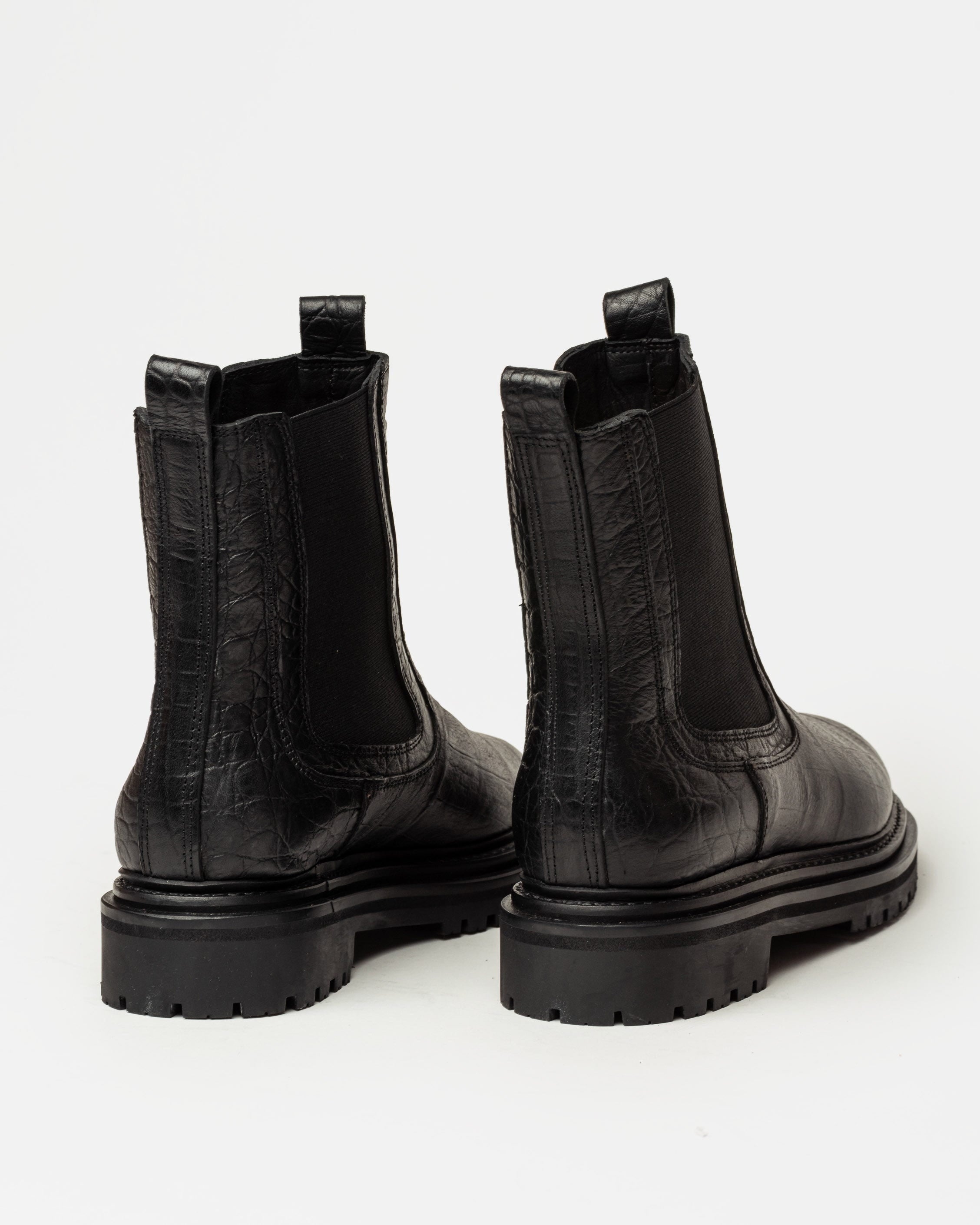 Bota caña media Candem en cuero croco