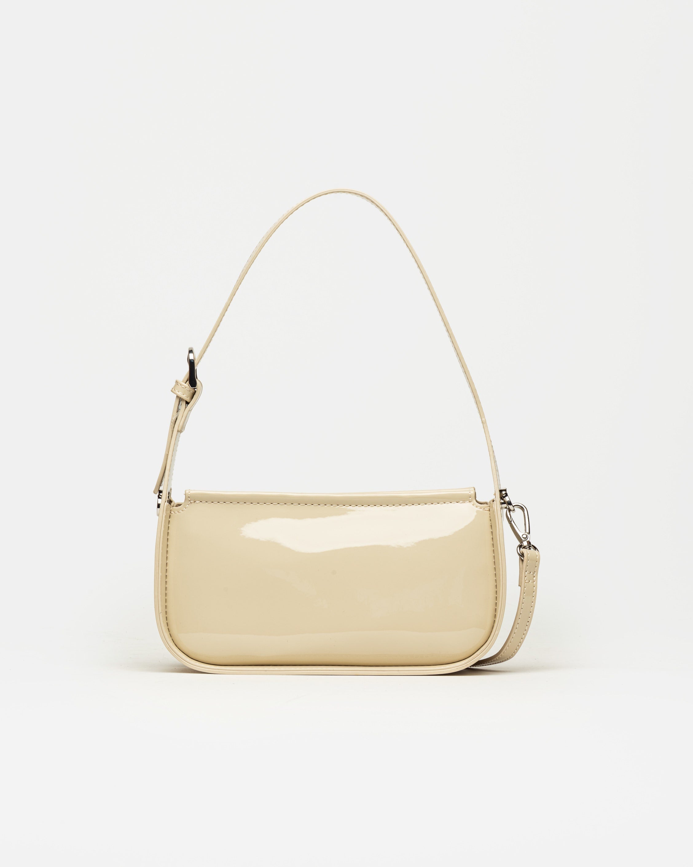 Cartera al hombro Leaf en efecto cuero charol