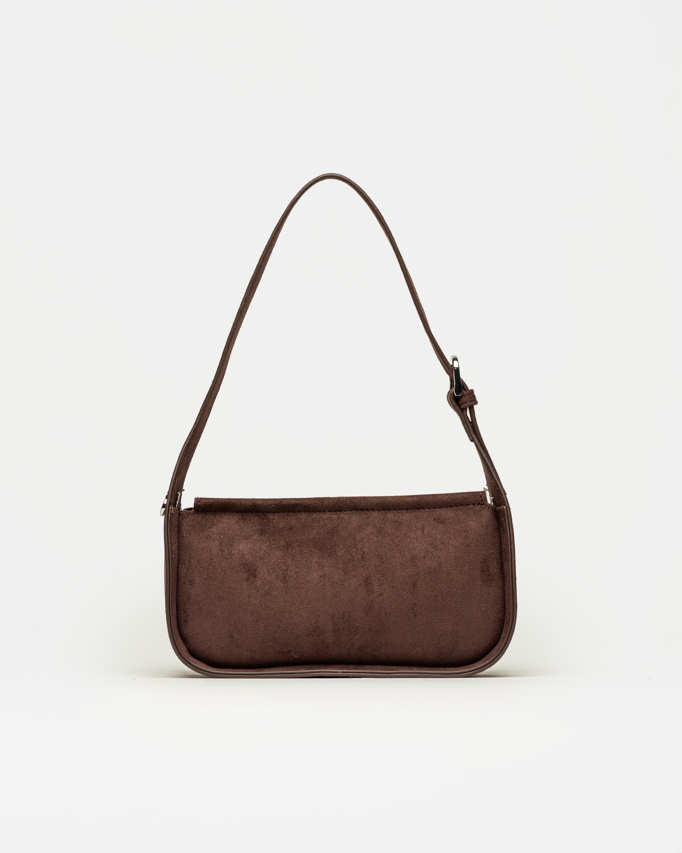 Cartera al hombro Leaf en efecto cuero gamuza