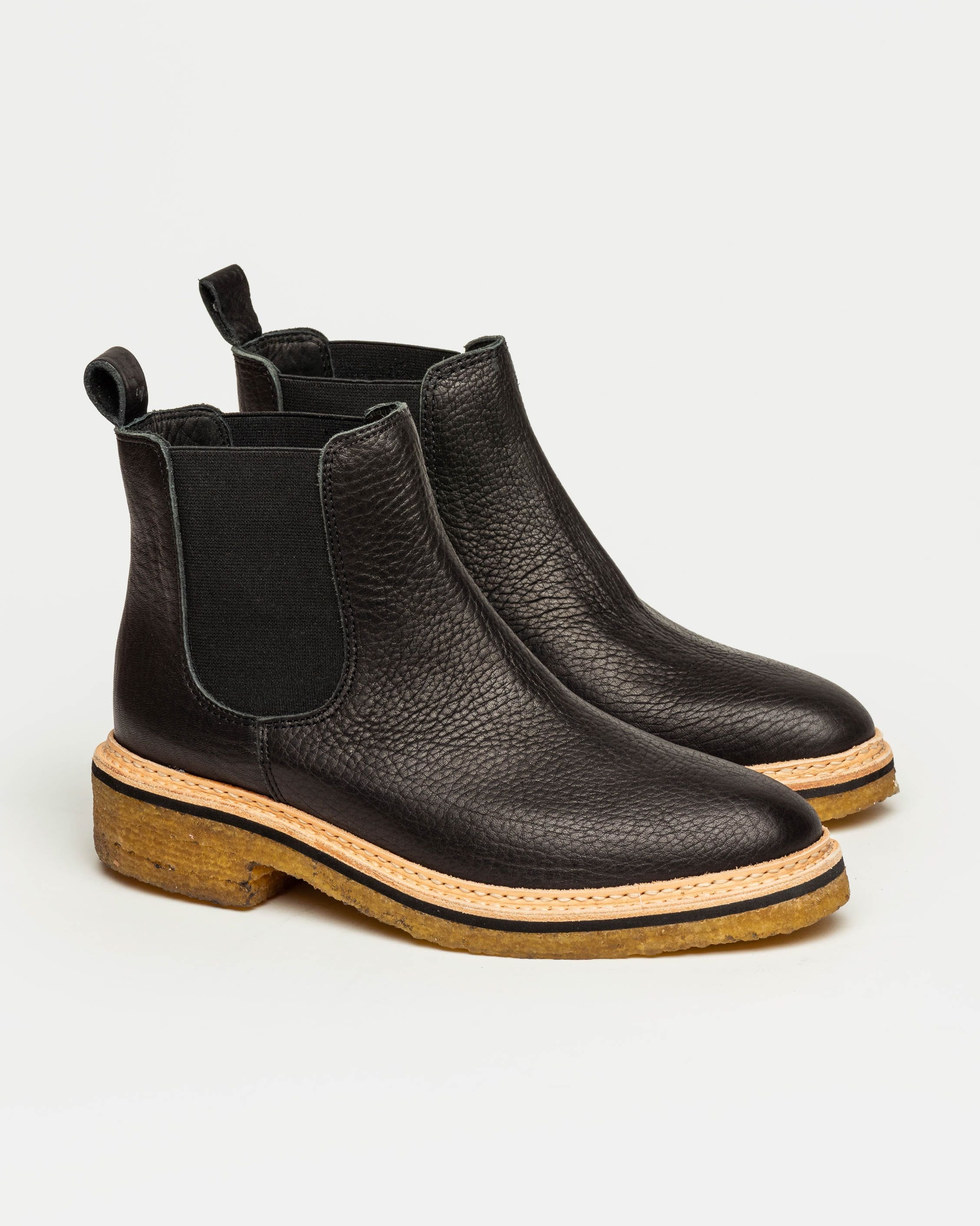 Bota caña baja Brighton en cuero graneado