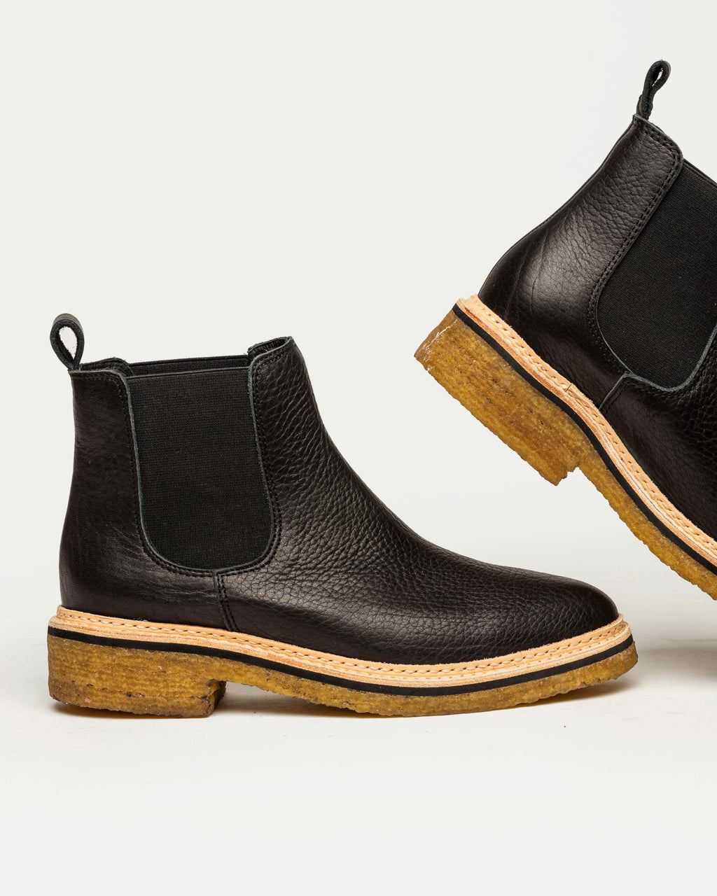 Bota caña baja Brighton en cuero graneado