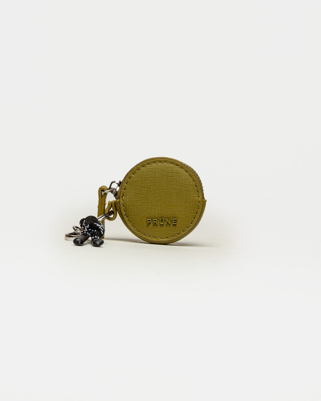 Llavero Charm Round en efecto cuero
