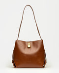 Cartera al hombro The Lock en efecto cuero liso