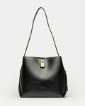 Cartera al hombro The Lock en efecto cuero liso